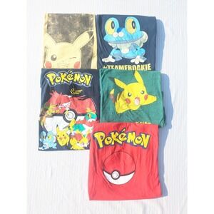 Pokemon Graphic‎ T-Shirts Pikachu Froakie Team Rocket Bundle Size Large